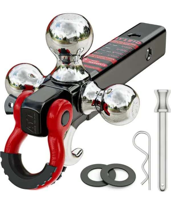 Ayleid Tri-Ball Mount w/ Hook & Pin & Rotatable Tow Shackle