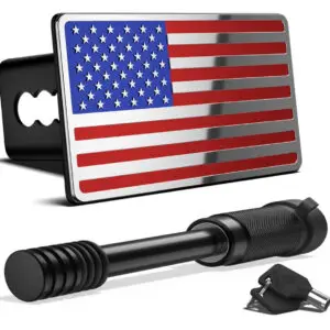 2 Inch Trailer Hitch Cover with American Flag