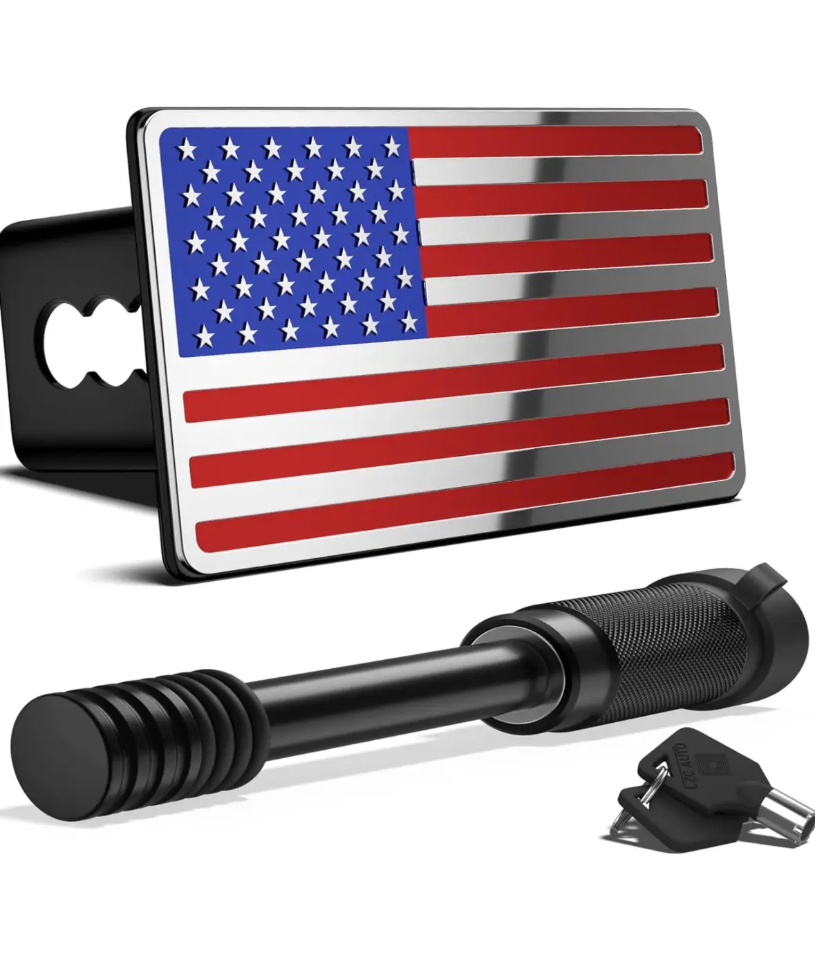 2 Inch Trailer Hitch Cover with American Flag